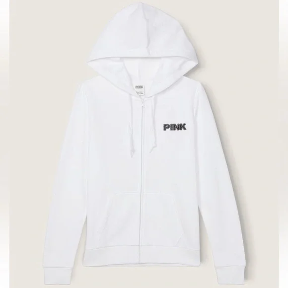 Vs Victorias Secret Pink Perfect Full Zip Hoodie Sweater Jacket Top Tropical S - Picture 5 of 8